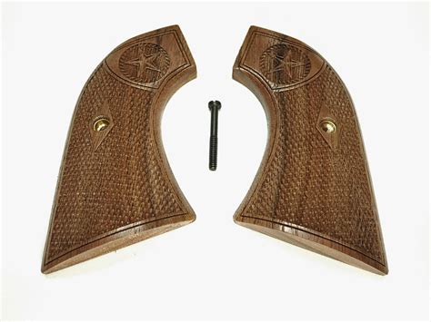 Walnut Checkered Texas Star Ruger New Vaquero Grips Engraved Textured – LS Grips