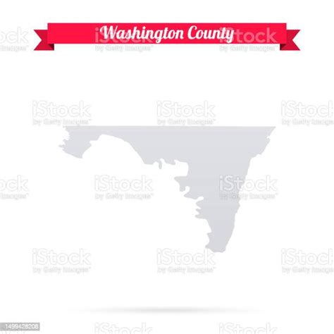 Washington County Maryland Map On White Background With Red Banner ...