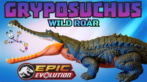 Jurassic World Epic Evolution Wild Roar Gryposuchus Review! #mattel - YouTube