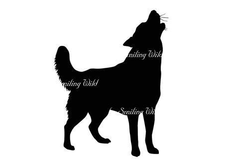 Howling Dog Svg Silhouette Vector Graphic Art File Cutout | Etsy