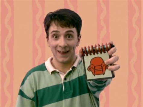 Steve is holding up his handy dandy notebook for Blue's clues. | Steve blues clues, Blue’s clues ...