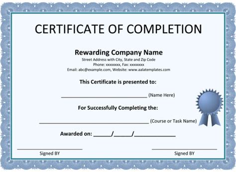 Free Certificate Of Completion Templates (Word | Pdf) intended for ...