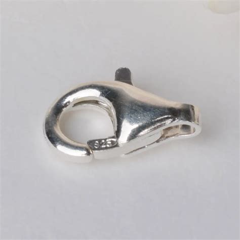 Solid 925 Sterling Silver Lobster Claw Clasp 8 16mm-in Jewelry Findings ...