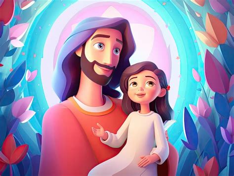 Premium AI Image | Beautiful illustration of 3D character Jesus holding ...