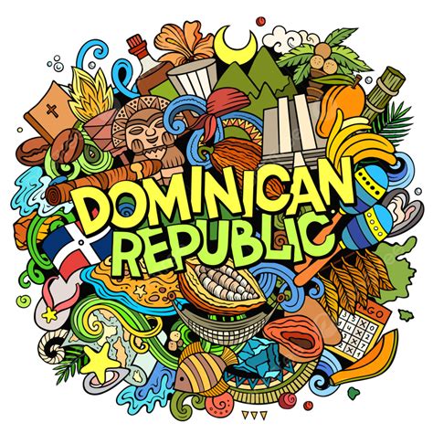 República Dominicana Ilustração De Doodle De Desenho Animado Desenhado à Mão PNG , Criativo ...