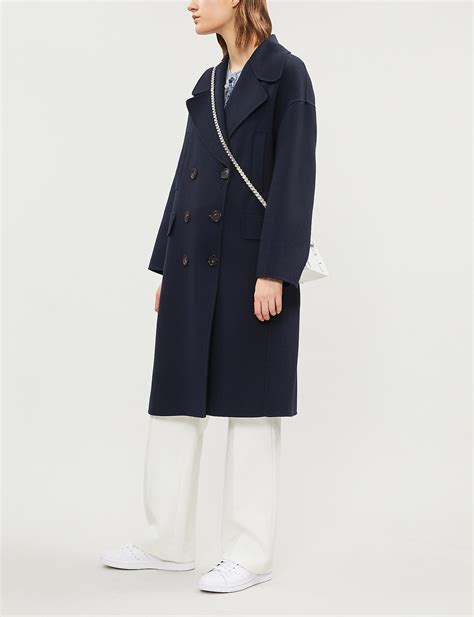 Max Mara Caban Wool Coat in Blue | Lyst