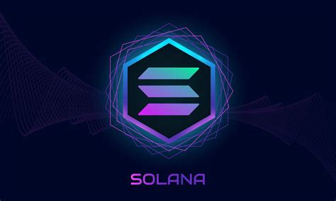 Solana SOL logo.Crypto currency purple theme background.Neon design ...