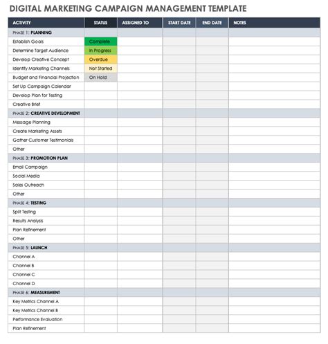 Marketing Campaign Tracking Template