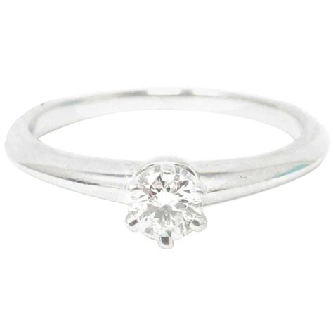 Tiffany and Co. 0.20 Carat Diamond Platinum Solitaire Engagement Ring ...