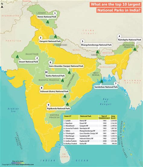 What are The Top 10 Largest National Parks in India? - Answers