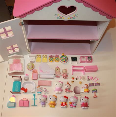 Hello Kitty Wooden Doll House Accessories Furniture Figures Bundle > 60 ...