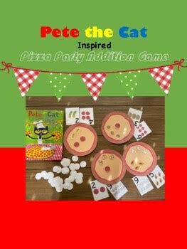 Pete the Cat inspired Pizza Party math addition game by Bestie Books