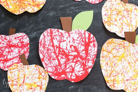 Marble Painting Apple Craft - Typically Simple