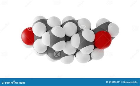 Pregnenolone Molecule, Endogenous Steroid Molecular Structure, Isolated 3d Model Van Der Waals ...