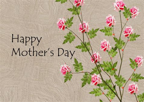 Mothers Day Card Ideas – Pink Roses on Wood Textured Background