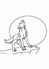 Howling Wolf coloring Page sketch template