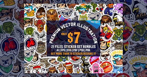 Awesome Stickers Bundle Bundle · Creative Fabrica