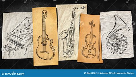 Art Instruments Music Background Stock Illustration - Illustration of ...