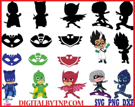 PJ Masks clipart, PJ Masks svg png eps, PJ Masks silhouette, Pj Masks characters, Gekko, Catboy ...