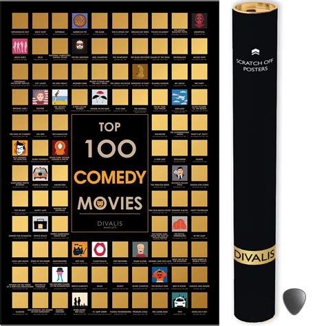 Buy Top 100 Comedy Movies Scratch off - Large Comedy Movies Scratchable ...