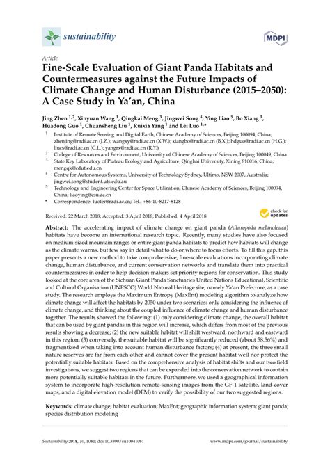 (PDF) Fine-Scale Evaluation of Giant Panda Habitats and Countermeasures ...