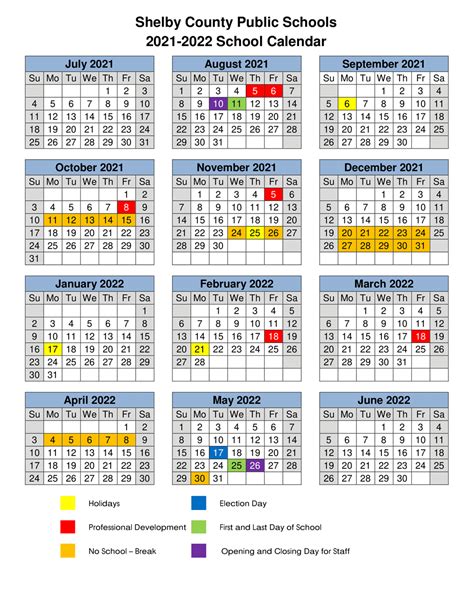 Shelby County Schools Calendar 2022-21 2023 - Schoolcalendars.net