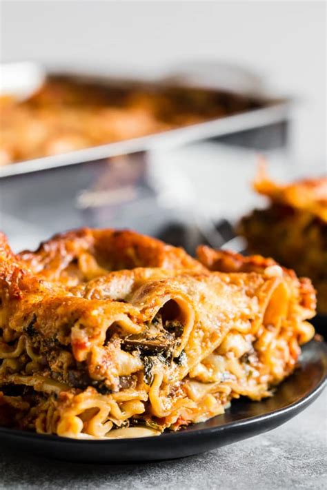 Italian Sausage and Mushroom Lasagna - Nutmeg Nanny