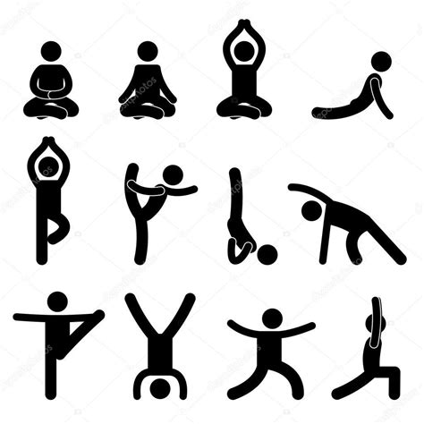 Download - Yoga Meditation Exercise Stretching Pictogram — Stock Illustration | Pictogram ...