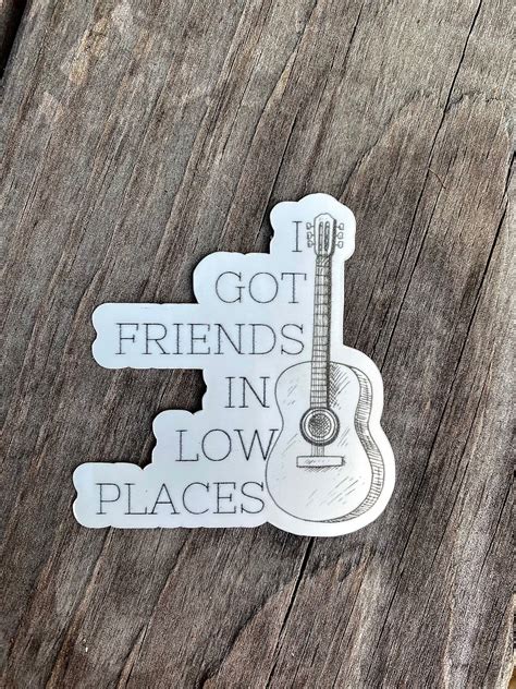 Friends in Low Places lyrics vinyl sticker | Etsy