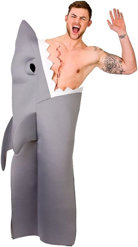 Adult Unisex Funny Shark Adult Costume Costume Outfit for Jaws Fancy Dress: Amazon.co.uk: Clothing