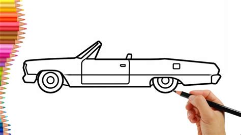 How to draw a Low rider car very simple,lowriders hoppingcar - YouTube