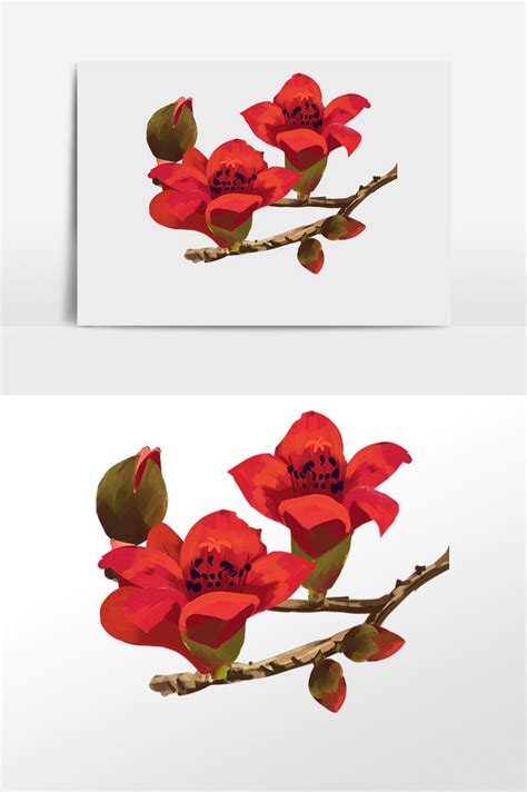 Drawing Flower Plant Kapok Branch Illustration PNG Images | PSD Free Download - Pikbest