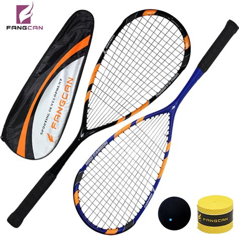 2 pcs FANGCAN Darkness 7 Squash Racket 100% Carbon T700 Ultralight Squash Racket With String and ...