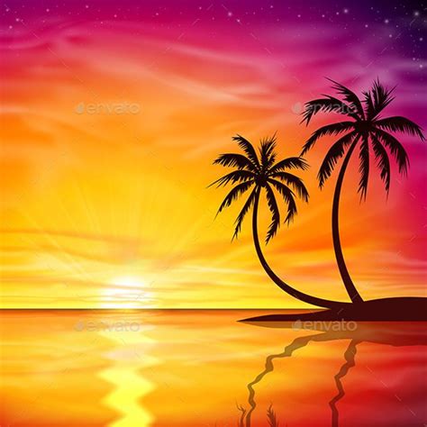 palm tree drawing sunset - Alysa Dickey