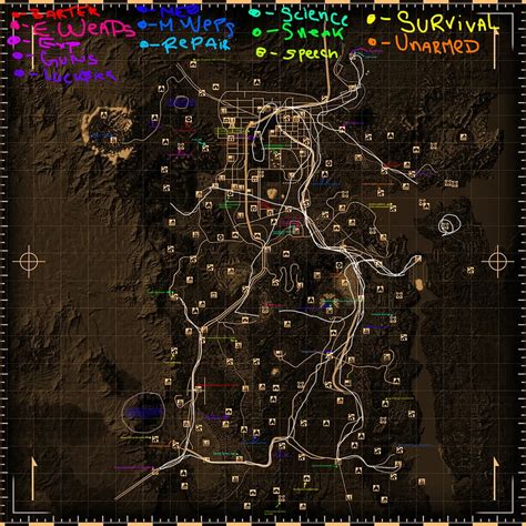 Map of every single skill book in the Mojave. : fnv