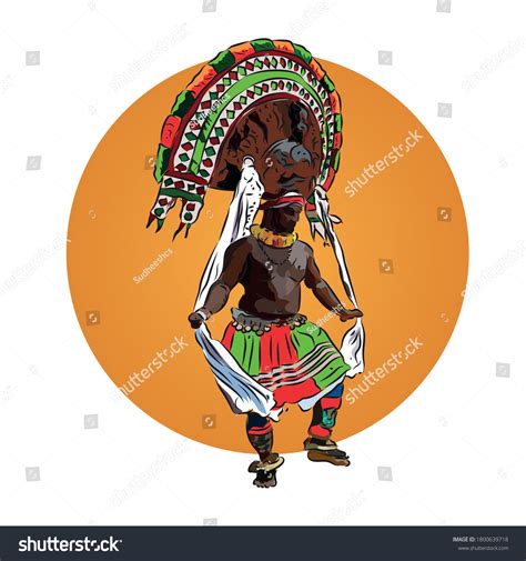 Traditional Dance Form Kerala India Stock Vector (Royalty Free ...