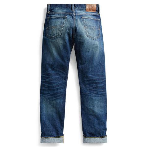 RRL Cotton Low Straight Selvedge Jean in Blue for Men - Lyst