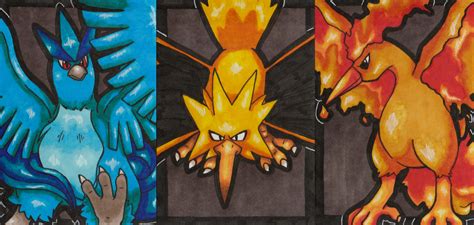 articuno, zapdos, moltres — Weasyl