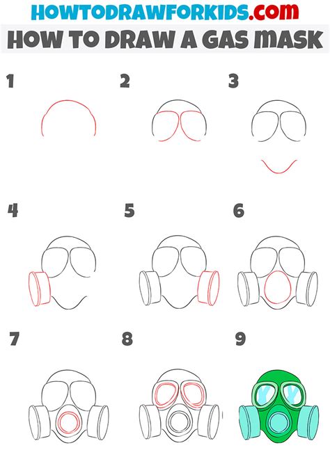 How to Draw a Gas Mask - Easy Drawing Tutorial For Kids