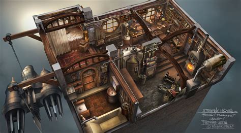 Stunning Steampunk Interior Concept Art