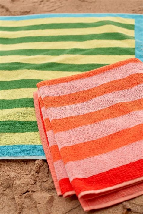 The Best Beach Towels That Aren’t Totally Boring | Striped bath towels, Colorful towel, Striped ...