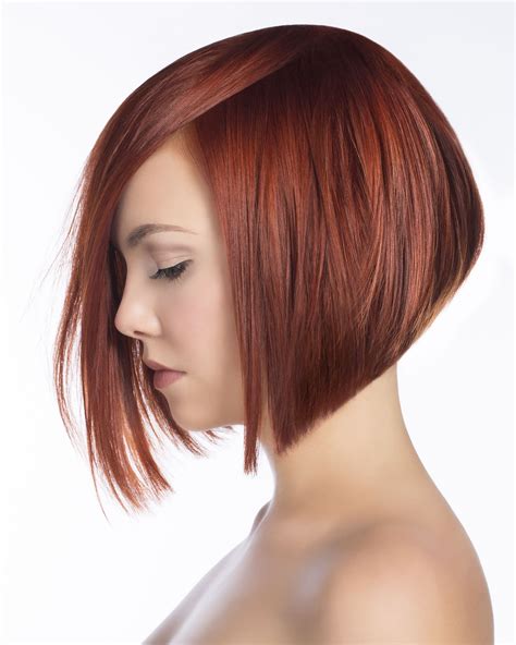 Angled Red Bob | Bob hairstyles, Short bob hairstyles, Textured bob hairstyles