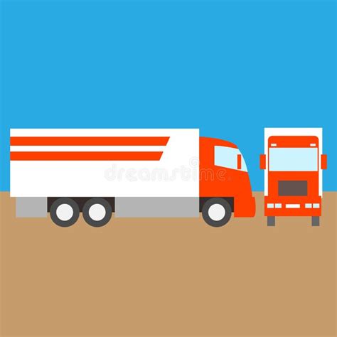 Truck Red Vector Illustration Flat Style Profile Stock Vector ...