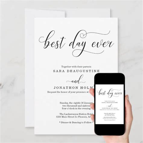 "Best Day Ever" Wedding Invitation | Zazzle