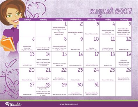 Must-Have Printable Calendars for August [FREE!] – Tip Junkie