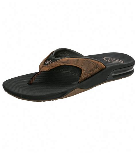 Reef Men's Leather Fanning Flip Flop at SwimOutlet.com - Free Shipping