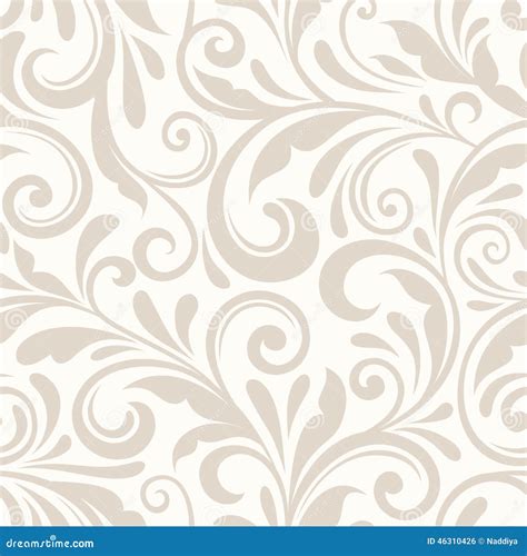 Vintage Seamless Beige Floral Pattern. Vector Illustration. Stock ...