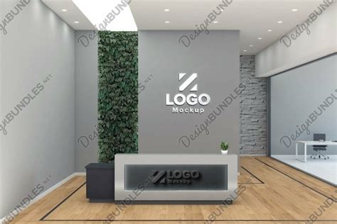 Office or Hotel Reception Logo Mockup Front View (1755976)