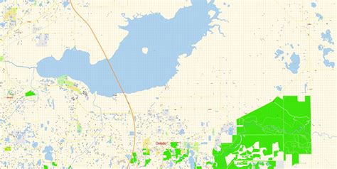 Oviedo Map Vector Exact City Plan Florida detailed Street Map editable Adobe Illustrator in layers