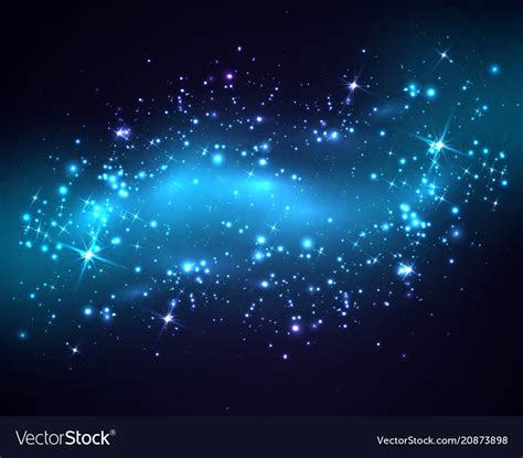 Dark night sky with stars and galaxy Royalty Free Vector